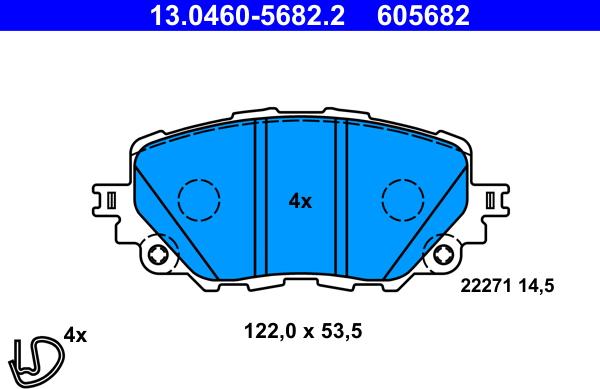 ATE 13.0460-5682.2 - Set placute frana,frana disc aaoparts.ro