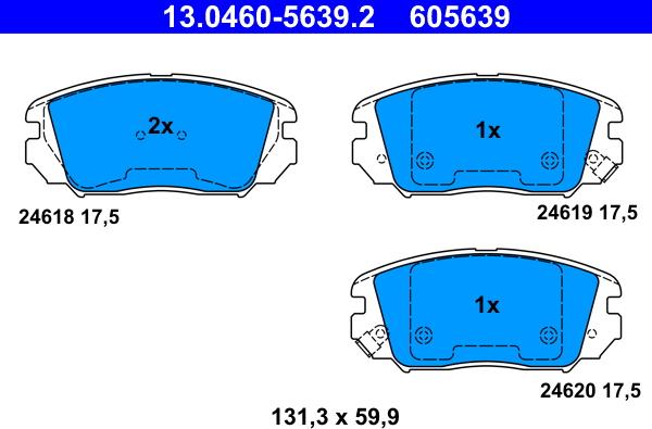 ATE 13.0460-5639.2 - Set placute frana,frana disc aaoparts.ro