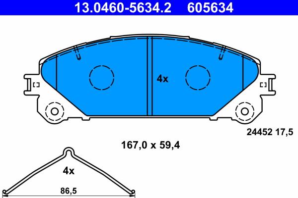 ATE 13.0460-5634.2 - Set placute frana,frana disc aaoparts.ro