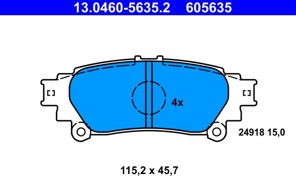 ATE 13.0460-5635.2 - Set placute frana,frana disc aaoparts.ro