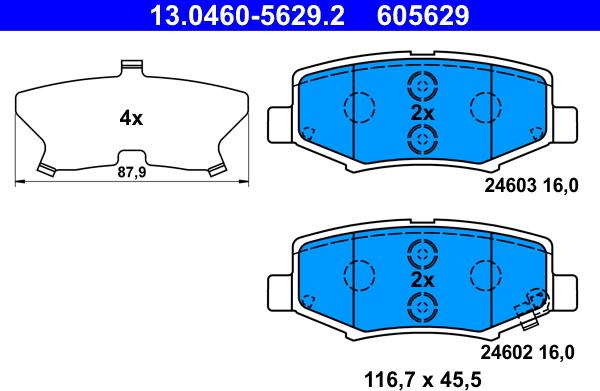 ATE 13.0460-5629.2 - Set placute frana,frana disc aaoparts.ro