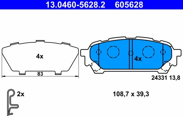 ATE 13.0460-5628.2 - Set placute frana,frana disc aaoparts.ro