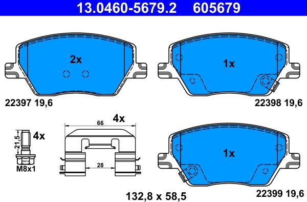 ATE 13.0460-5679.2 - Set placute frana,frana disc aaoparts.ro