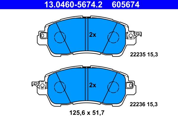 ATE 13.0460-5674.2 - Set placute frana,frana disc aaoparts.ro