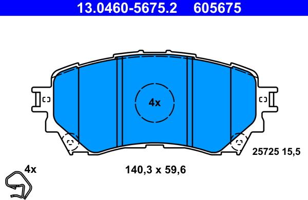 ATE 13.0460-5675.2 - Set placute frana,frana disc aaoparts.ro