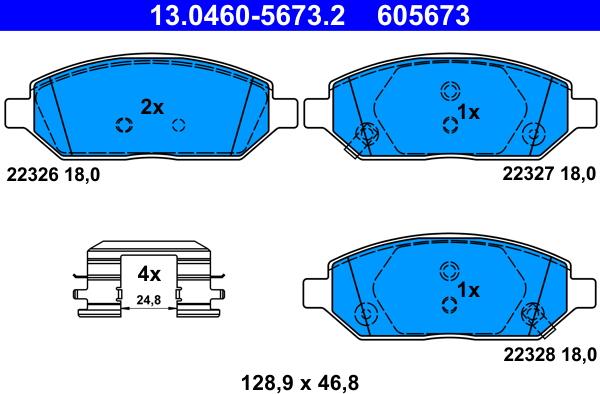 ATE 13.0460-5673.2 - Set placute frana,frana disc aaoparts.ro