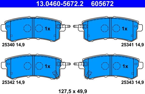 ATE 13.0460-5672.2 - Set placute frana,frana disc aaoparts.ro