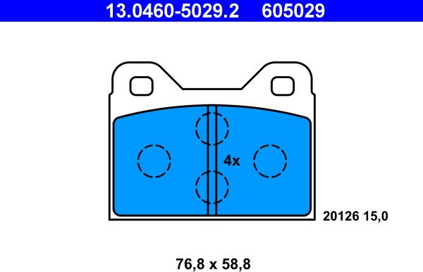 ATE 13.0460-5029.2 - Set placute frana,frana disc aaoparts.ro