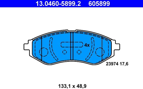 ATE 13.0460-5899.2 - Set placute frana,frana disc aaoparts.ro