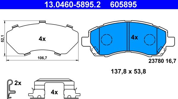 ATE 13.0460-5895.2 - Set placute frana,frana disc aaoparts.ro