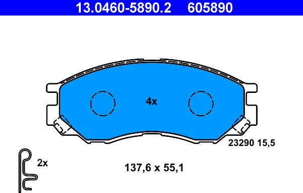 ATE 13.0460-5890.2 - Set placute frana,frana disc aaoparts.ro