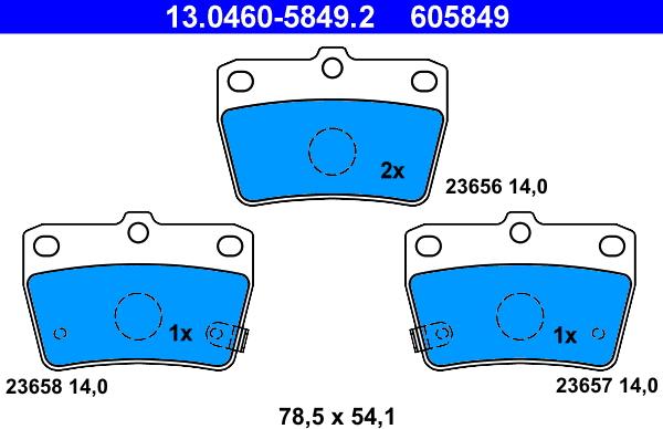 ATE 13.0460-5849.2 - Set placute frana,frana disc aaoparts.ro