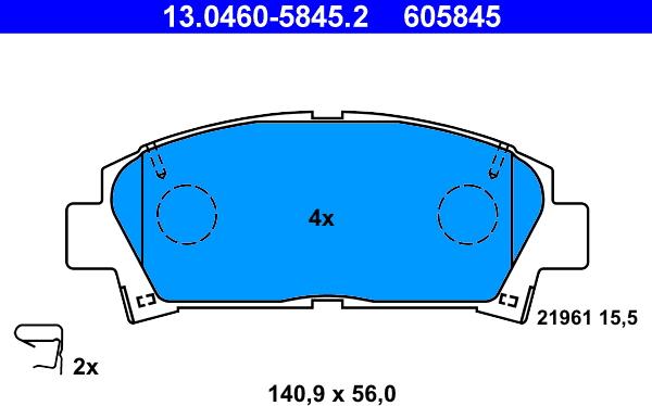 ATE 13.0460-5845.2 - Set placute frana,frana disc aaoparts.ro