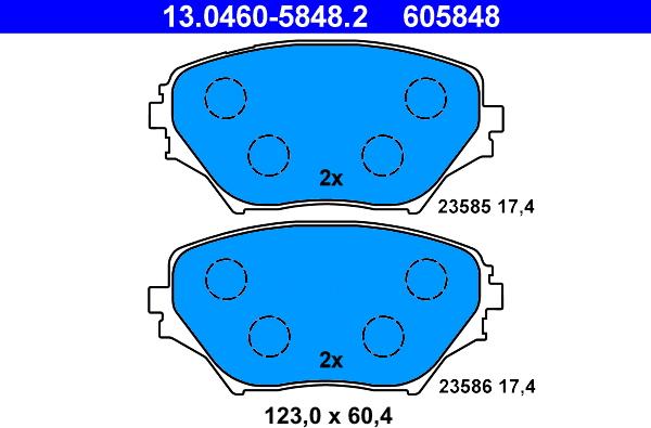 ATE 13.0460-5848.2 - Set placute frana,frana disc aaoparts.ro