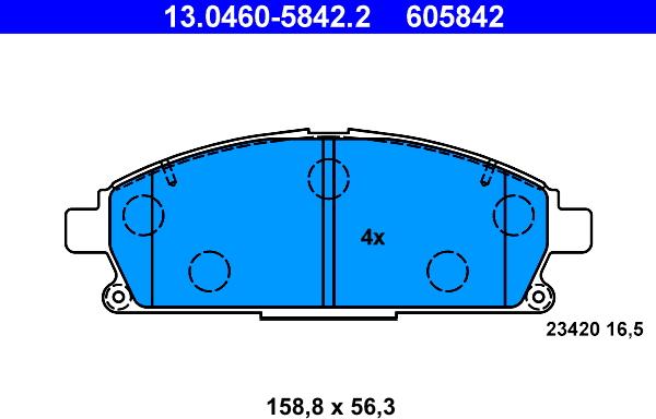 ATE 13.0460-5842.2 - Set placute frana,frana disc aaoparts.ro