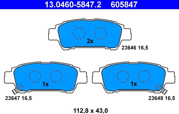 ATE 13.0460-5847.2 - Set placute frana,frana disc aaoparts.ro