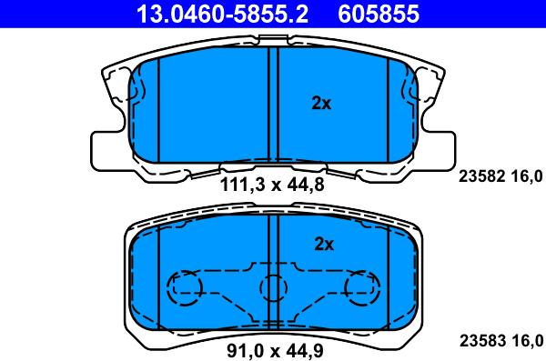 ATE 13.0460-5855.2 - Set placute frana,frana disc aaoparts.ro