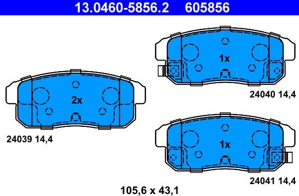 ATE 13.0460-5856.2 - Set placute frana,frana disc aaoparts.ro