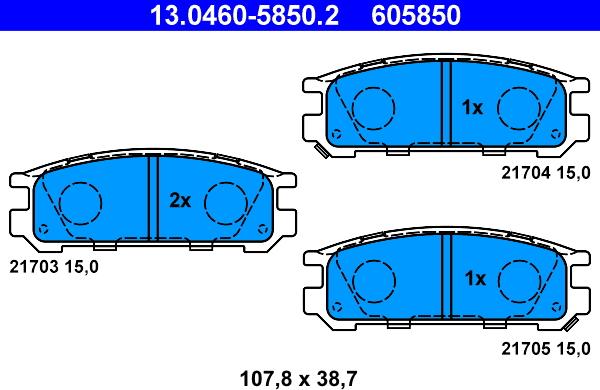 ATE 13.0460-5850.2 - Set placute frana,frana disc aaoparts.ro