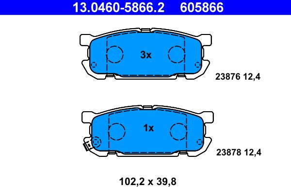 ATE 13.0460-5866.2 - Set placute frana,frana disc aaoparts.ro