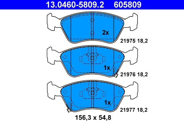 ATE 13.0460-5809.2 - Set placute frana,frana disc aaoparts.ro