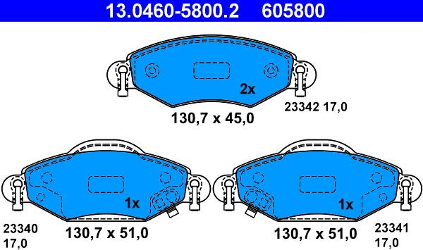 ATE 13.0460-5800.2 - Set placute frana,frana disc aaoparts.ro