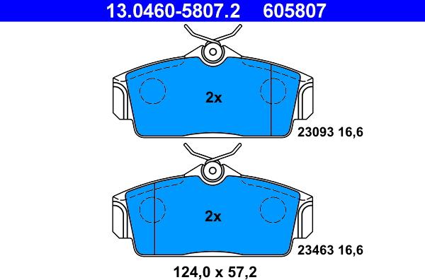 ATE 13.0460-5807.2 - Set placute frana,frana disc aaoparts.ro