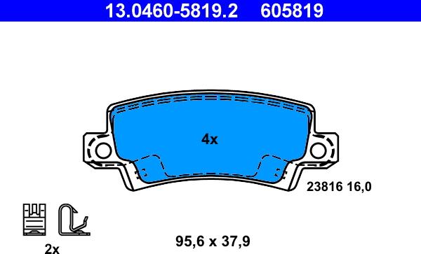 ATE 13.0460-5819.2 - Set placute frana,frana disc aaoparts.ro