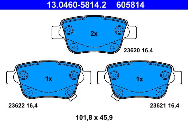 ATE 13.0460-5814.2 - Set placute frana,frana disc aaoparts.ro