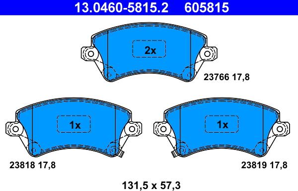 ATE 13.0460-5815.2 - Set placute frana,frana disc aaoparts.ro