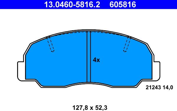 ATE 13.0460-5816.2 - Set placute frana,frana disc aaoparts.ro