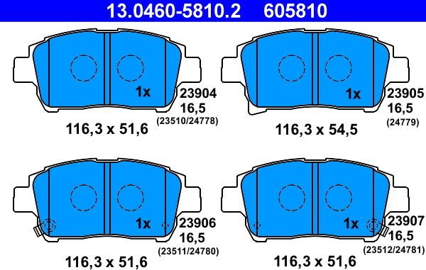 ATE 13.0460-5810.2 - Set placute frana,frana disc aaoparts.ro