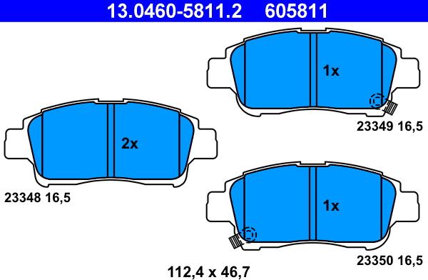 ATE 13.0460-5811.2 - Set placute frana,frana disc aaoparts.ro