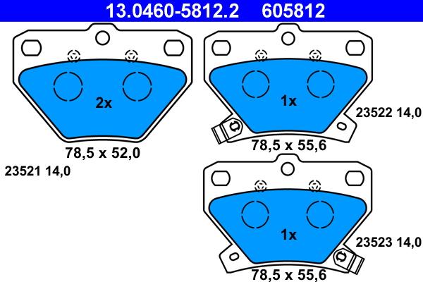 ATE 13.0460-5812.2 - Set placute frana,frana disc aaoparts.ro