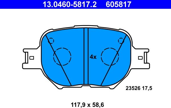 ATE 13.0460-5817.2 - Set placute frana,frana disc aaoparts.ro