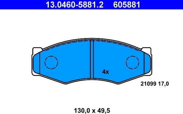 ATE 13.0460-5881.2 - Set placute frana,frana disc aaoparts.ro