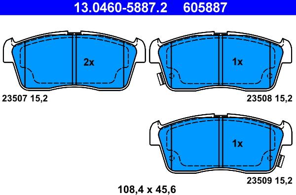 ATE 13.0460-5887.2 - Set placute frana,frana disc aaoparts.ro