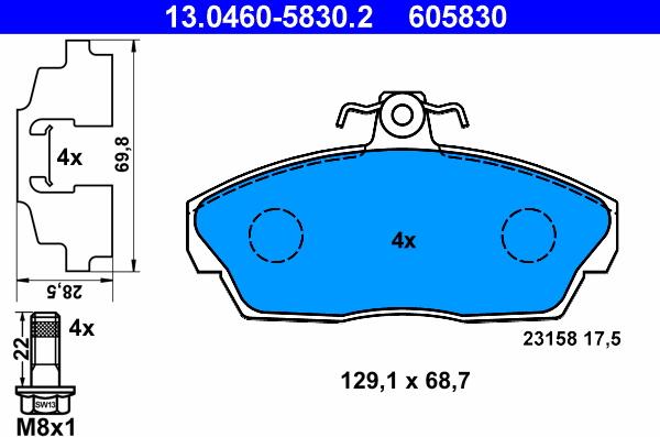 ATE 13.0460-5830.2 - Set placute frana,frana disc aaoparts.ro