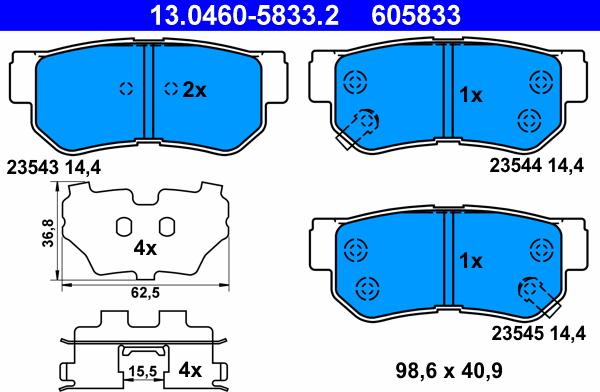 ATE 13.0460-5833.2 - Set placute frana,frana disc aaoparts.ro