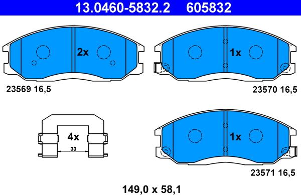 ATE 13.0460-5832.2 - Set placute frana,frana disc aaoparts.ro