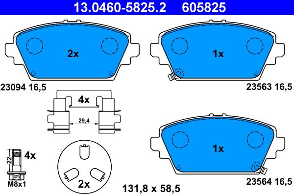 ATE 13.0460-5825.2 - Set placute frana,frana disc aaoparts.ro