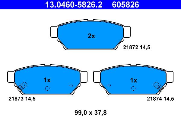 ATE 13.0460-5826.2 - Set placute frana,frana disc aaoparts.ro