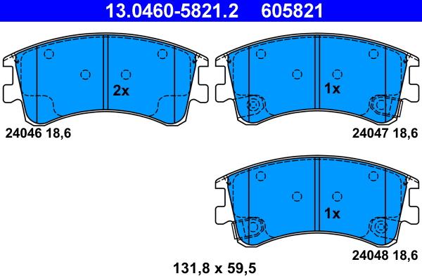 ATE 13.0460-5821.2 - Set placute frana,frana disc aaoparts.ro