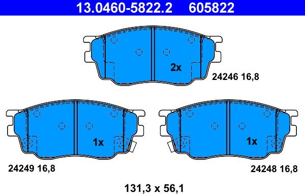 ATE 13.0460-5822.2 - Set placute frana,frana disc aaoparts.ro