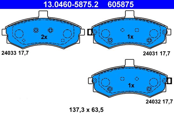 ATE 13.0460-5875.2 - Set placute frana,frana disc aaoparts.ro