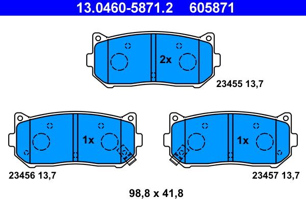 ATE 13.0460-5871.2 - Set placute frana,frana disc aaoparts.ro