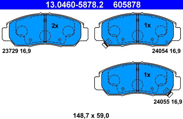 ATE 13.0460-5878.2 - Set placute frana,frana disc aaoparts.ro