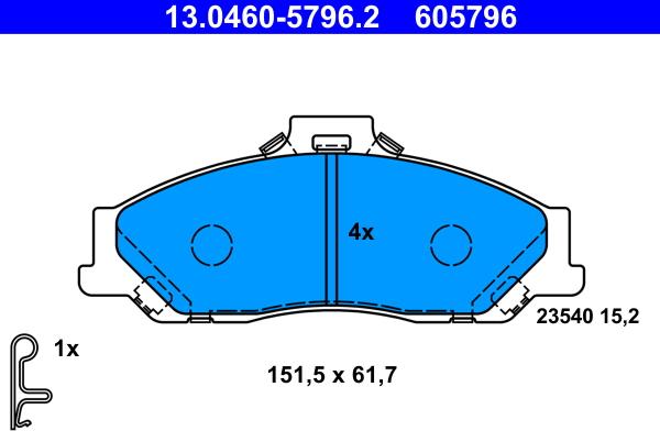 ATE 13.0460-5796.2 - Set placute frana,frana disc aaoparts.ro