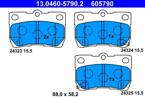 ATE 13.0460-5790.2 - Set placute frana,frana disc aaoparts.ro