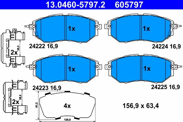 ATE 13.0460-5797.2 - Set placute frana,frana disc aaoparts.ro